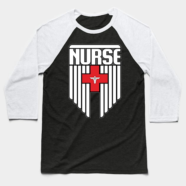 Nurse Shield Baseball T-Shirt by Grandeduc